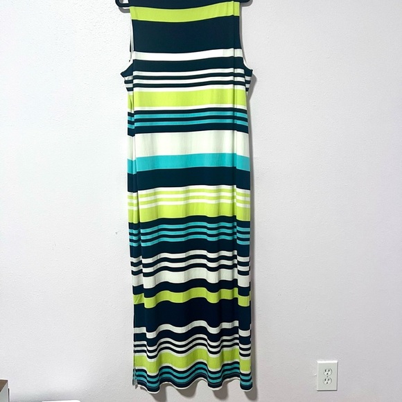Jessica Howard Blue and White Sleeveless maxi striped Sundress XXL - Picture 3 of 6